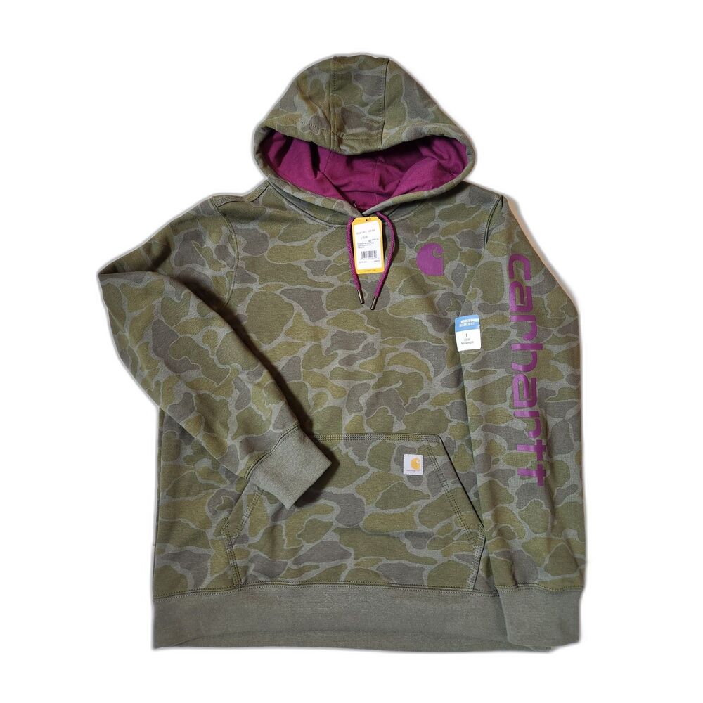 Carhartt Women’s Camo Graphic Hoodie Relaxed Fit Large